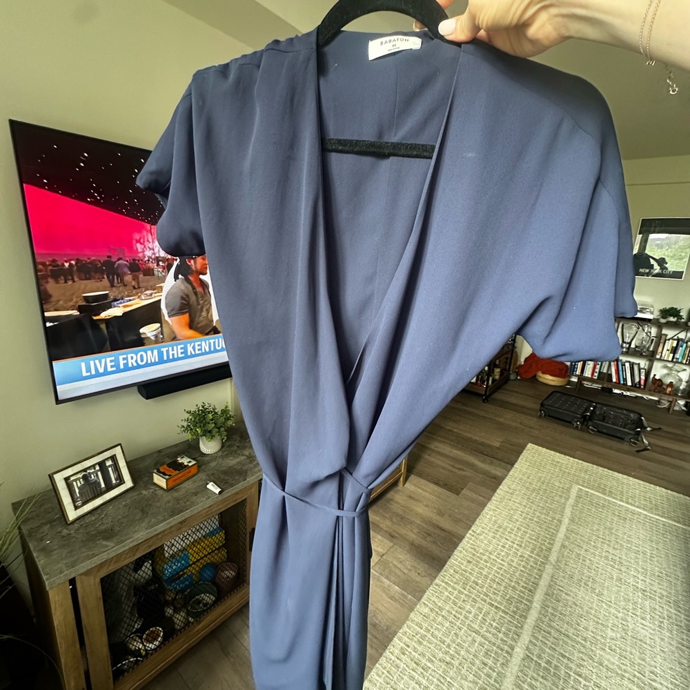 Everlane Navy Wrap Dress - Babaton